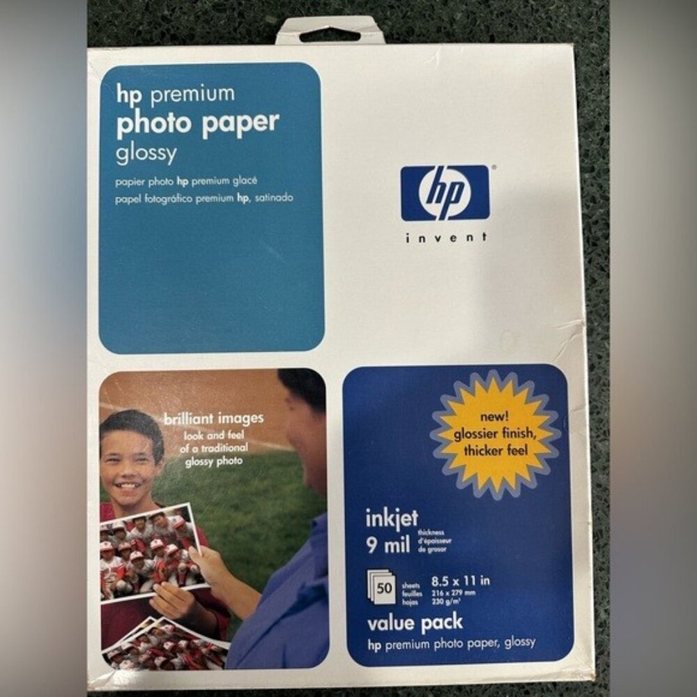 HP Premium Photo Paper 9 mil Glossy 8-1/2 x 11 C6979A 50 Sheets Open Box + More